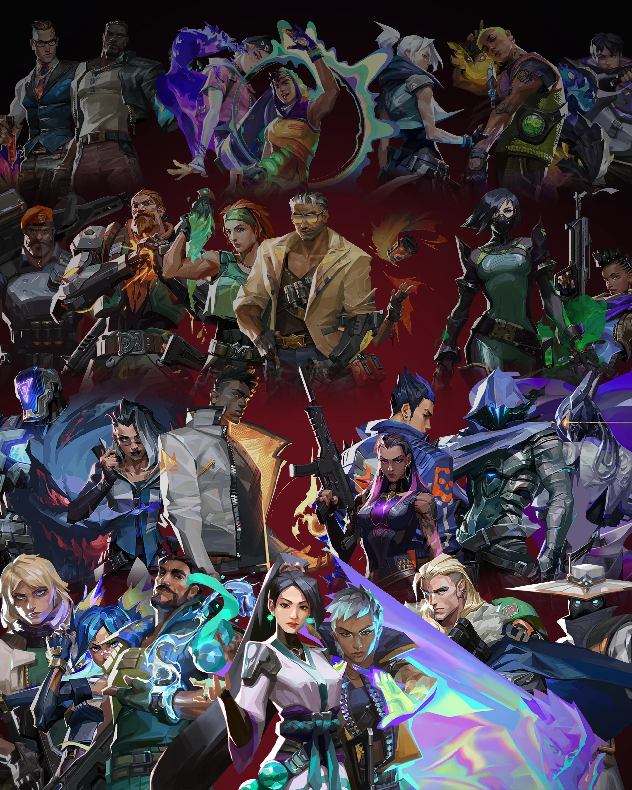 All 29 Valorant agents together in one wallpaper collection preview